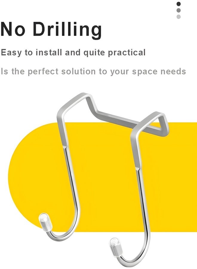 JIALTO Over Door Hook Stainless Steel S Hook- SS 304 Cabinet Door Hanger, Double S Shape Hanging Hook for Clothes, Towels, Kitchen and Bathroom Organizer, Silver - Image 3